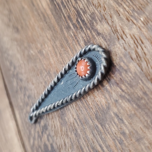 Old pawn Navajo sterling native DI signed pendant - Picture 2 of 4